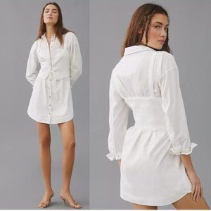 Anthropologie  Corset and Buttondown Shirt Twofer dress size L new with tag